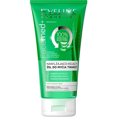 Image of Eveline Facemed+ 3in1 Moisturizing Soothing Facial Cleansing Gel Aloe 150ml