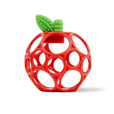 Image of Bright Starts Oball Easy Grasp Red Apple Teether Toy, Hold My Own Collection, Unisex, Newborn and Up