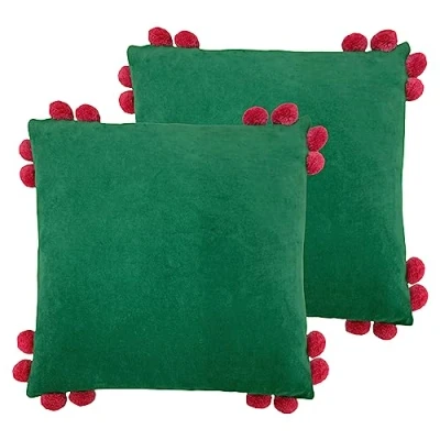 Image of Furn. Hoola Pom Feather Filled Cushion Twin Pack,45 x 45cm