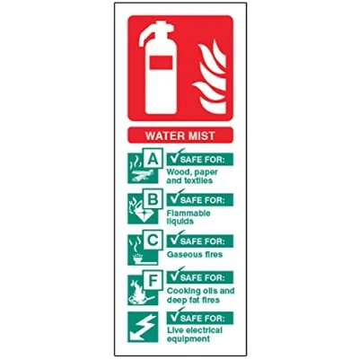 Image of Water mist extinguisher identification Self Adhesive Vinyl Sign
