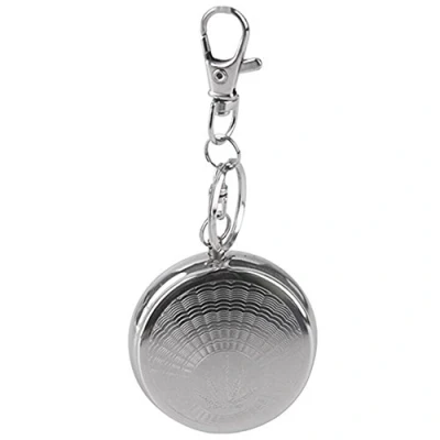 Image of MAXGOODS Portable Ashtray, Stainless Steel Pocket Circular Ashtray Keychain with Cigarette Snuffer for Outdoor Use, Ash Holder Smokers, Smoking Tray Lid