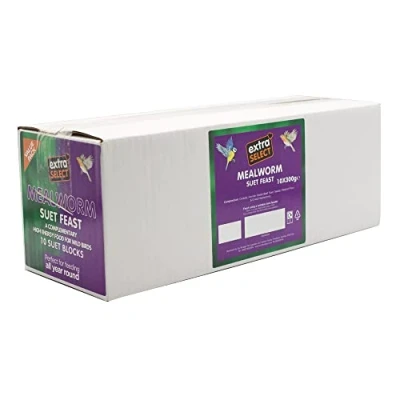Image of Extra Select Wild Bird High Energy Mealworm Suet Blocks 10x300gm