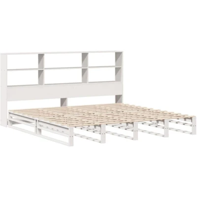 Image of vidaXL Bookcase Bed without Mattress White 180x200 cm Super King Solid Wood