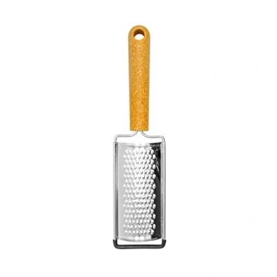 Image of Fackelmann BIO Hand Grater, Stainless Steel Function Head With Wood Fibre Handle, 23.5x5.8x2cm, Silver &amp; Light brown/Orange