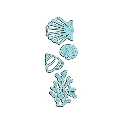 Image of Sweet Dixie SDD132 Seashells &amp; Seaweed Die, Metal, Grey, 6.1x4.5x0.1 cm