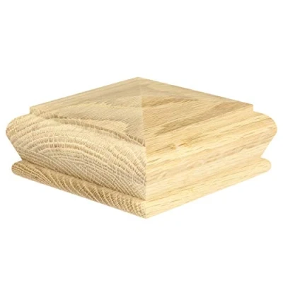 Image of Jackson Woodturners Solid Oak Full Pyramid Cap rebated to fit a 70mm Newel Post