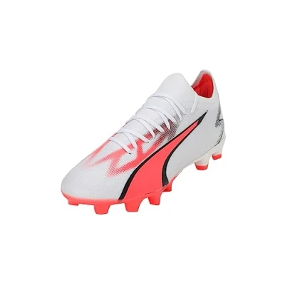 Image of PUMA Women&#039;s Ultra Match FG/AG WN&#039;s Soccer Shoe, White Black FIRE Orchid, 9 UK