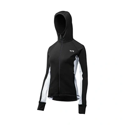 Image of TYR Women&#039;s Alliance Victory Warm Up Jacket, Black/White, L