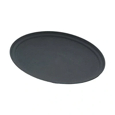 Image of Genware NEV GG2700BLK Oval Tray, Gen Grip, 27&quot; Non Slip, Black