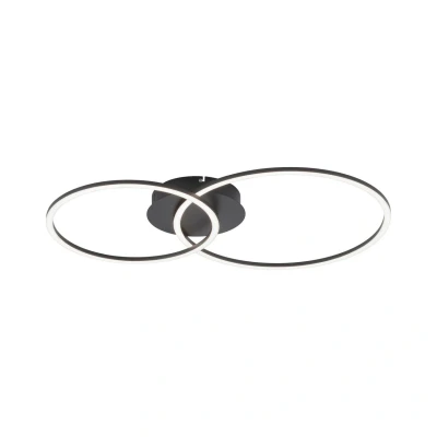 Image of JUST LIGHT. Ivanka LED ceiling light, two rings, black