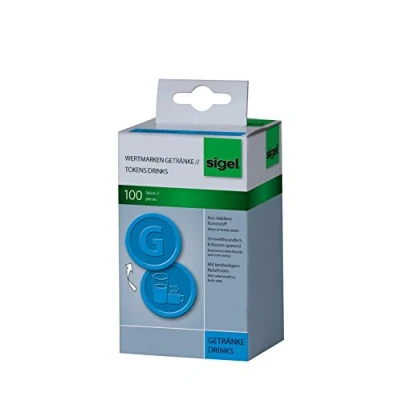 Image of SIGEL WM007 Tokens Drinks, Ø 2.5 cm, 100 Pieces, Blue