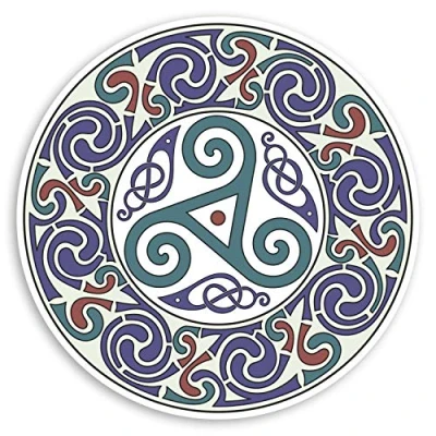 Image of 2 x 10cm Celtic Mandala Vinyl Stickers Pretty Tribal Laptop Sticker #31874 (10cm Wide)