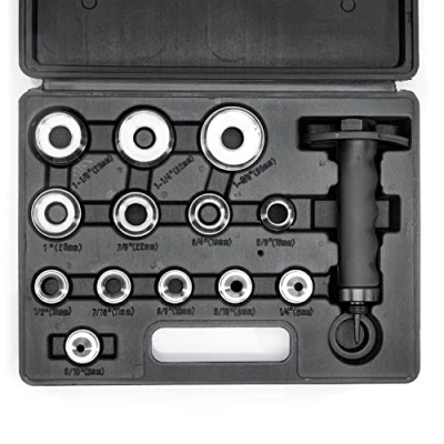 Image of NEIKO 02604A Hole Punch Set SAE &amp; Metric, 3/16 1 3/8 5 35mm 14 Piece Sharp Hollow Kit, Gasket Cutting Puncher, Foam Cutter, Leather Punches 6 Interchangeable