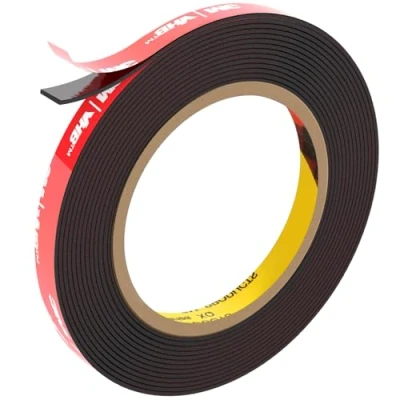 Image of FIXCHORD 3M VHB Double Sided Tape Heavy Duty, Mounting Tape, Waterproof Strong Adhesive for LED Strip Light, Car, Home&amp;Office Decor, Black (15.4FTx0.39IN)
