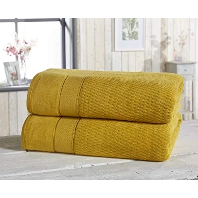 Image of Rapport Home Royal Velvet 2 piece Bale Ochre Towel Set