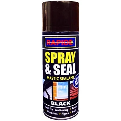 Image of 2 X Spray Mastic Instant Leak Stop N Seal for Roofs, Gutters, Pipes 200ml Black