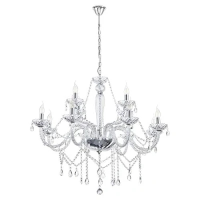 Image of Eglo Lighting Basilano 12 Lamp Multi Arm Chandeliers Chrome EG39102