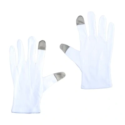 Image of GroveEss 2 Pairs Cotton Moisturizing Gloves,Soft Overnight Dry Hands Lotion Gloves,White Touchscreen Gloves for Eczema SPA Hand Care Protecting