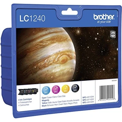 Image of Brother LC1240 Value Pack B/C/M/Y Print Cartridge, XXL,Cyan