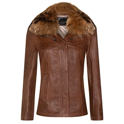 Image of Infinity Leather Womens Parker Jacket Arvada Tan Size 12 UK