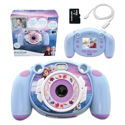 Image of Lexibook DJ080FZ Frozen Kids Digital Camera, Photo and Video Function, Games, Blue/Purple