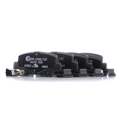 Image of 0446605040, 0446605041, 0446605042, 0446605043 brake pad set ATE 13.0460 3853.2 with acoustic wear warning caliper screws accessories