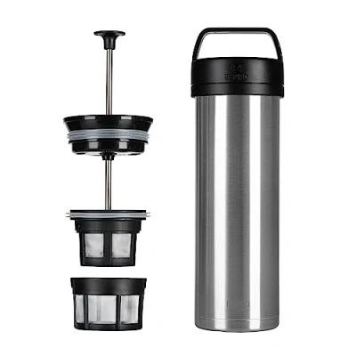 Image of Espro 17678 Ultralight Coffee Press, Vacuum Insulated, Stainless Steel, 16 oz (Brushed), Edelstahl