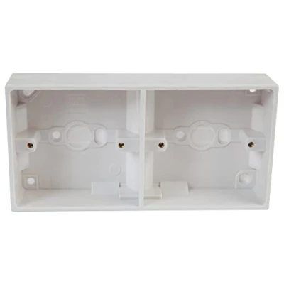 Image of PRO ELEC PELB1646 2 Gang White Pattress Box, 32mm