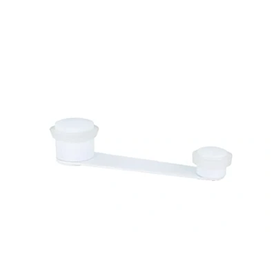 Image of EVI Herrajes Door Stop, Adhesive or with Screw and Dowel, Rotary knob, usable Opening 70 mm Thick, White Lacquered, Rubber, White, Stainless Steel, Model I 152