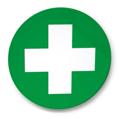 Image of First Aid Box Stickers,90mm, Self Adhesive Vinyl Sticker, Firs and Emergency Signs (Static Cling Window Vinyl)