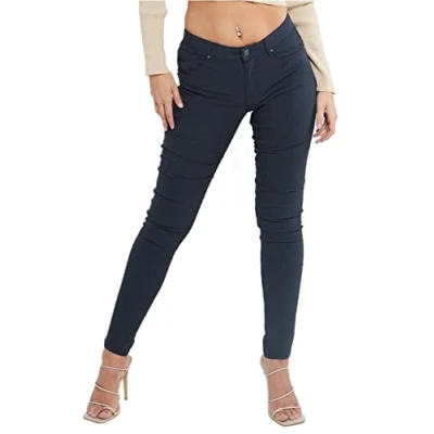 Image of MYT Womens Ladies Skinny Super Stretch Chinos Navy viscose Size 12 Regular