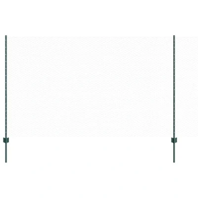 Image of vidaXL Fence Posts 11 pcs U Channel Green 140 cm Steel