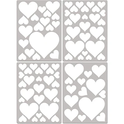 Image of PREMYO Set of 86 Heart Wall Stickers Kids Nursery Decor Easy to Apply Decals for Bedrooms Girls Boys White