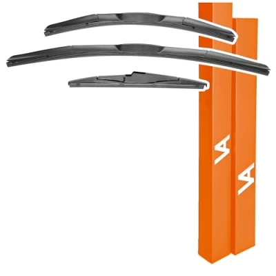 Image of VIA ALBION® Wiper Blades for HYUNDAI i10 Mk2 (2014 2019) All Weather Front &amp; Rear Wipers Set