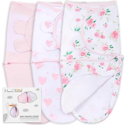 Image of Mama Cheetah Baby Swaddle Sack, Organic Blanket, Newborn Sleep Sacks, Adjustable Infant Wrap, Easy Swaddles for Boy Girl 0 3 Month