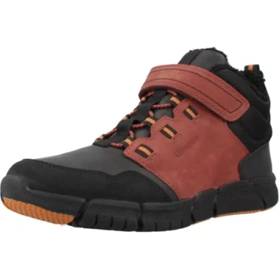 Image of Geox J FLEXYPER BOY B ABX Ankle Boot, Wine/Black, 13 UK Child