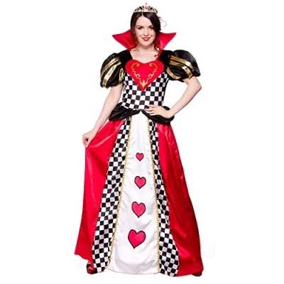 Image of Wicked Costumes Adult Womens Queen of Hearts Fancy Dress Costume Small (UK 10 12)