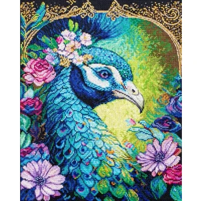 Image of Luca S Cross Stitch Kit Gold Proud Cerulean, BU5035, Counted for Adults, Needlecraft and Embroidery