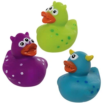 Image of Baker Ross AX327 Halloween Monster Rubber Ducks Pack of 8, Novelty Toy for Children, Ideal Spooky Bath Toys or Party Bag Filler Kids,