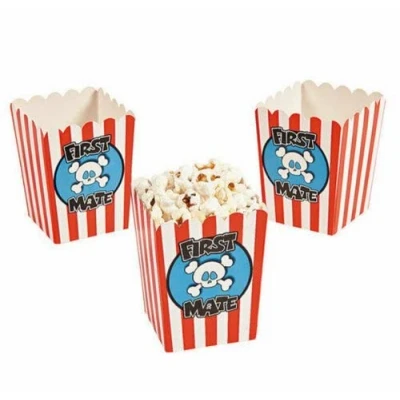 Image of Pack of 12 Pirate Party Popcorn Boxes Favour Box
