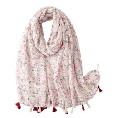 Image of FAIRYGATE Scarf for Women UK Lightweight Floral Shawl Wrap Flower Summer Scarves Girls Beach Cover up Sister Ladies Scarfs Gifts 4031