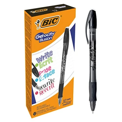 Image of BIC 943441 0.7 mm Gel Ocity Illusion Pen Black (Pack of 12)