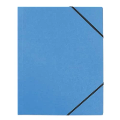 Image of Pack of 50 A4 3 Flap Folders with Elastic Cover Recycled Card Blue