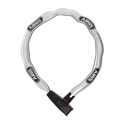 Image of ABUS Catena 6806K chain lock Lightweight hardened steel bike with fashionable textile tube Square security level 6 85 cm reflective grey