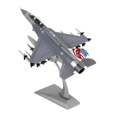 Image of AirModels F 16 Fighting Falcon Singapore Diecast Aircraft Model 1/72 Scale Plane Toy Collectable Gift