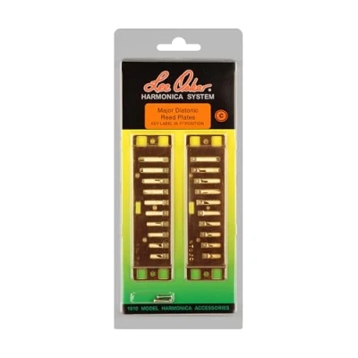 Image of Lee Oskar 1910RP Major Diatonic Replacement Tuning Plates/Reed Plates, C, 3.5 in*1.4 in*8.5 in, Gold
