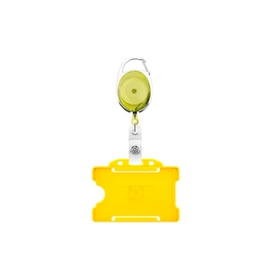 Image of ID Card It Pass Badge Holder and Premier Yo Retractable Reel (Yellow x 2)