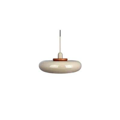 Image of Dyberg Larsen hanging light Planet, milk white, Ø 40 cm, metal