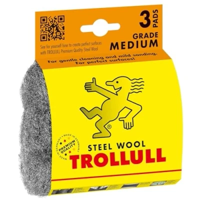 Image of Citystores® TL Steel Medium Wool Wire Pads 3 Diy 1 Can Be Used To Sand Wood Remove Old Paint And Varnish From Antique Furniture Clean Hard Rubber Floors 0851