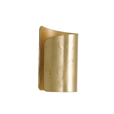 Image of Imagine Curved Glass Wall Light, Golden Leaf, E27